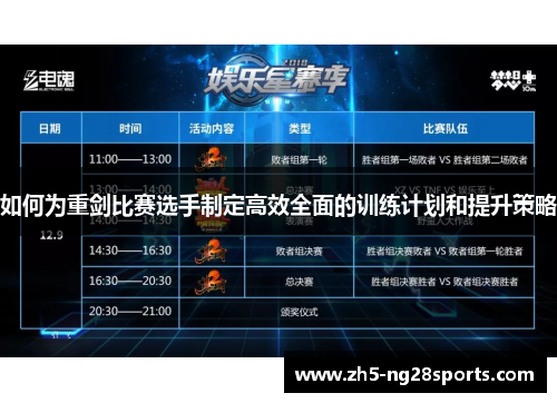 如何为重剑比赛选手制定高效全面的训练计划和提升策略